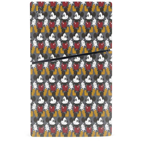 Disney Mickey Mouse Vintage Pattern PS5 Slim Disk Bundle Skin