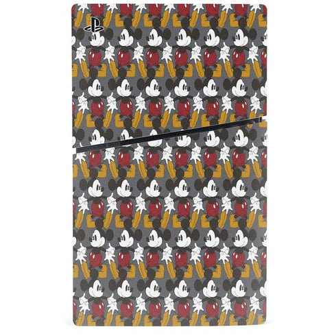 Disney Mickey Mouse Vintage Pattern PS5 Slim Disk Console Skin