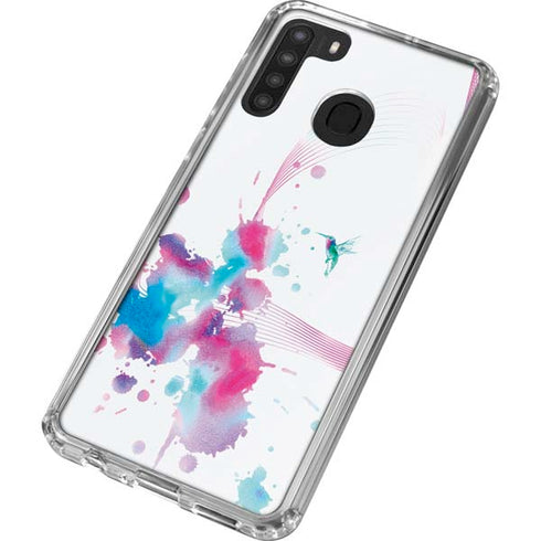 Violet Harmony (Hummingbird) Galaxy A21 Clear Case