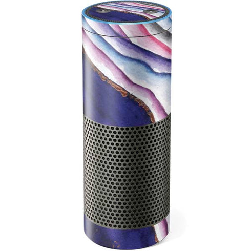 Violet Watercolor Geode Amazon Echo Skin