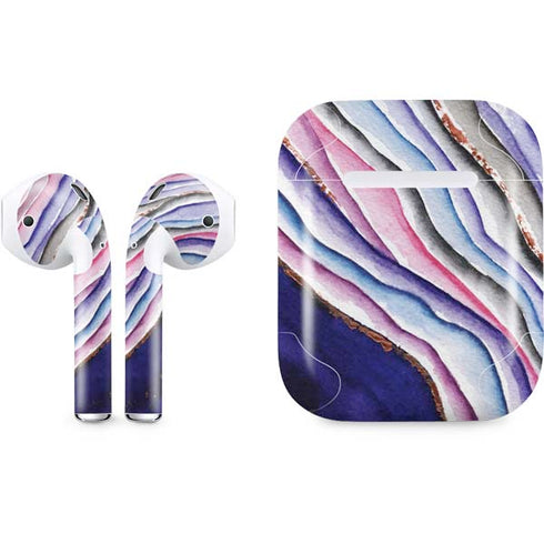 Violet Watercolor Geode Apple AirPods Skin