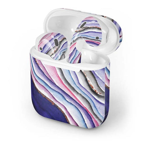 Violet Watercolor Geode Apple AirPods Skin
