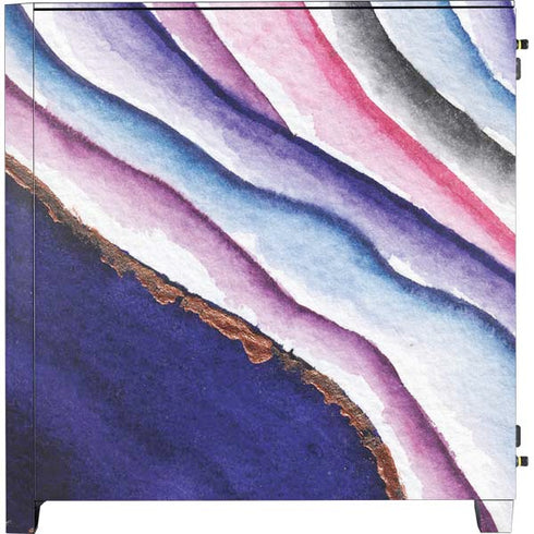 Violet Watercolor Geode Corsair 4000D Tempered Glass Mid-Tower ATX Case Skin