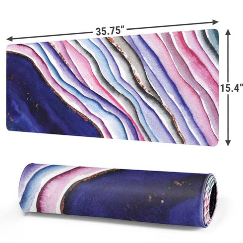 Violet Watercolor Geode Gaming Mouse Pad