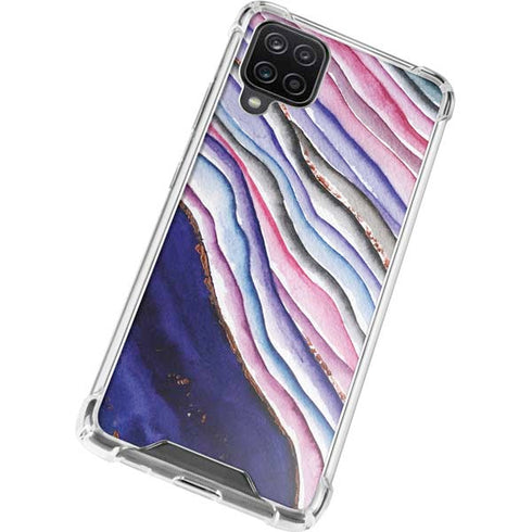Violet Watercolor Geode Galaxy A12 Clear Case