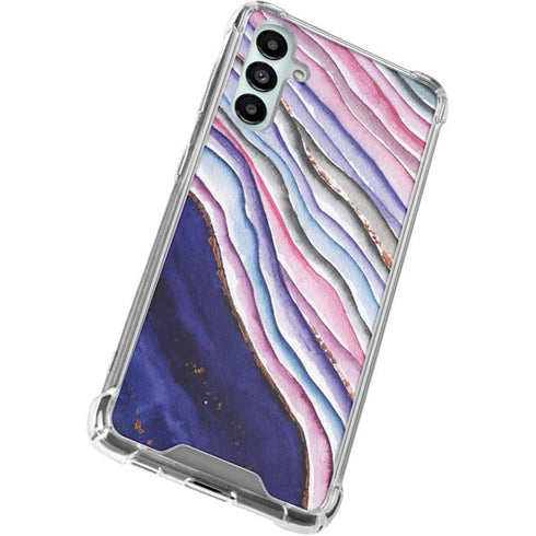 Violet Watercolor Geode Galaxy A15 5G Clear Case