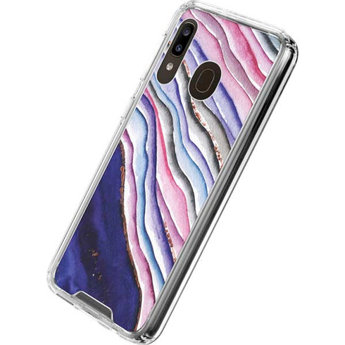 Violet Watercolor Geode Galaxy A30 Clear Case