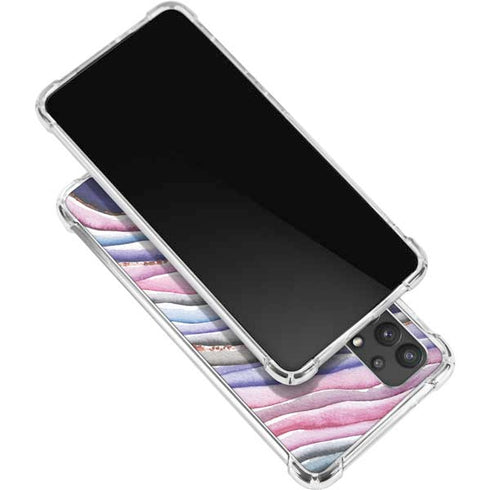 Violet Watercolor Geode Galaxy A32 5G Clear Case