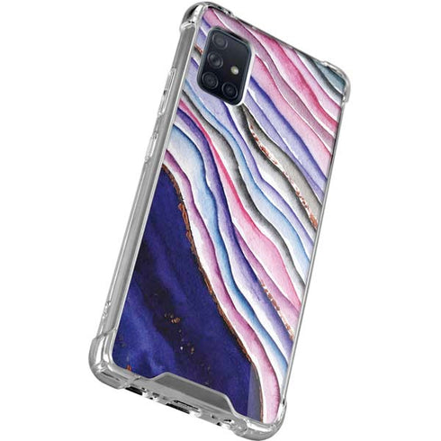 Violet Watercolor Geode Galaxy A51 5G Clear Case