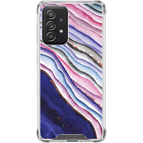 Violet Watercolor Geode Galaxy A52 5G Clear Case