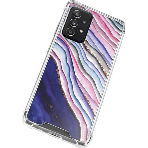 Violet Watercolor Geode Galaxy A52 5G Clear Case