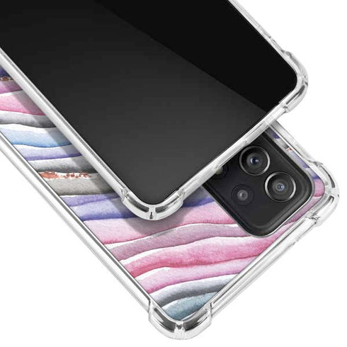 Violet Watercolor Geode Galaxy A52 5G Clear Case