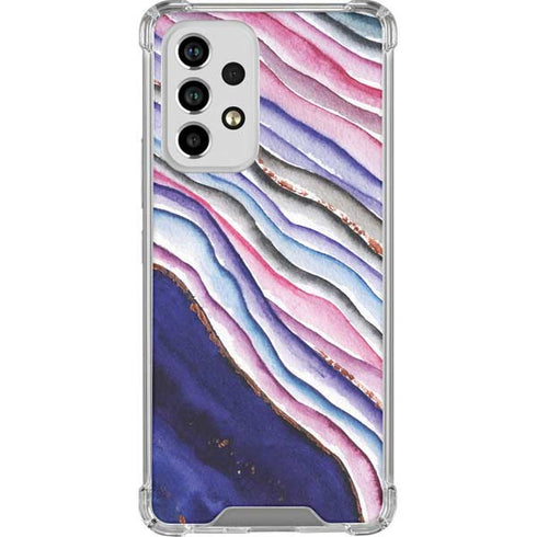 Violet Watercolor Geode Galaxy A53 5G Clear Case