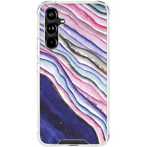 Violet Watercolor Geode Galaxy A54 5G Clear Case