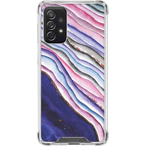 Violet Watercolor Geode Galaxy A72 5G Clear Case