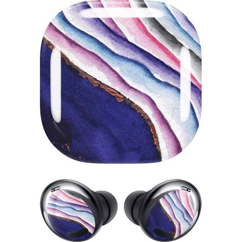 Violet Watercolor Geode Galaxy Buds Pro Skin