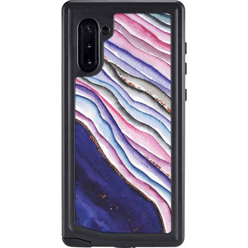 Violet Watercolor Geode Galaxy Note 10 Waterproof Case