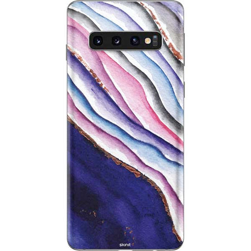 Violet Watercolor Geode Galaxy S10 Skin