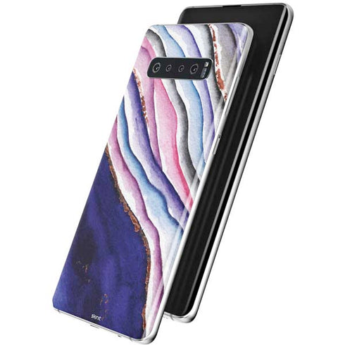 Violet Watercolor Geode Galaxy S10 Skin
