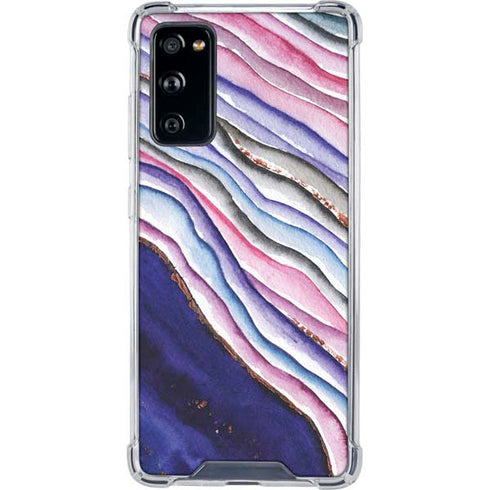 Violet Watercolor Geode Galaxy S20 FE Clear Case