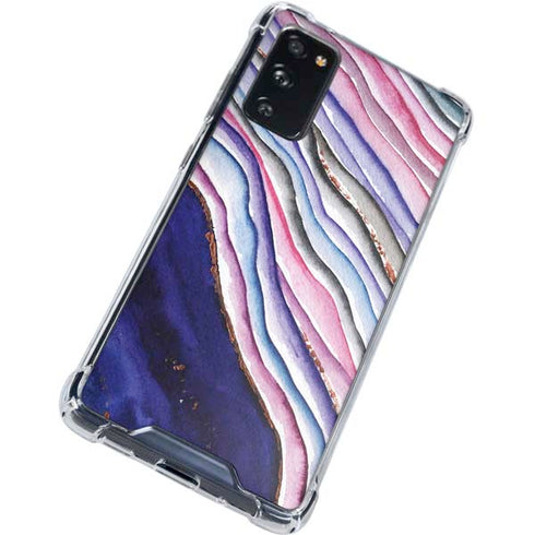 Violet Watercolor Geode Galaxy S20 FE Clear Case