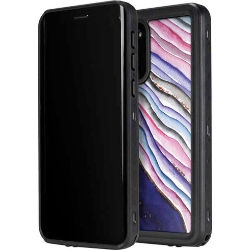 Violet Watercolor Geode Galaxy S20 Plus Waterproof Case