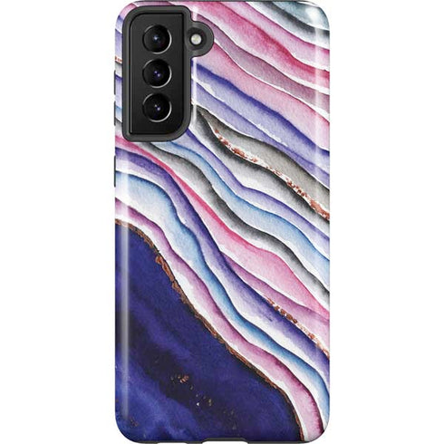 Violet Watercolor Geode Galaxy S21 Plus 5G Pro Case