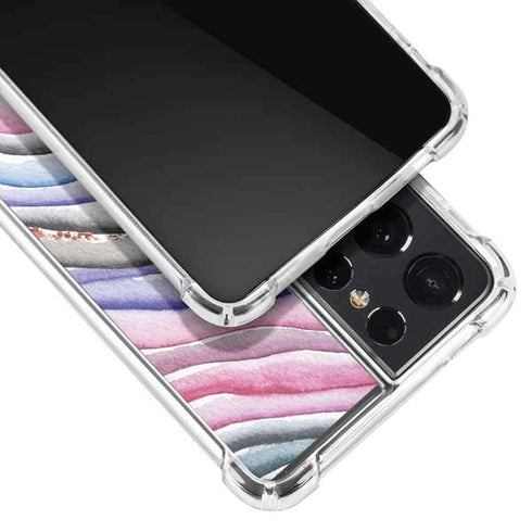 Violet Watercolor Geode Galaxy S21 Ultra 5G Clear Case