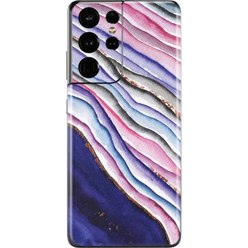 Violet Watercolor Geode Galaxy S21 Ultra 5G Skin