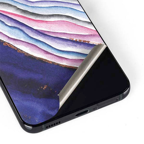 Violet Watercolor Geode Galaxy S22 Skin