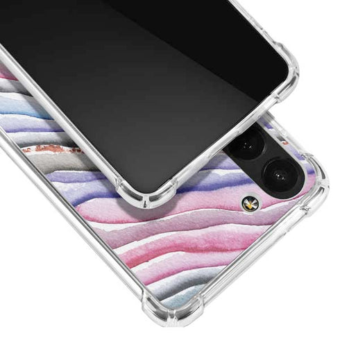 Violet Watercolor Geode Galaxy S23 Clear Case