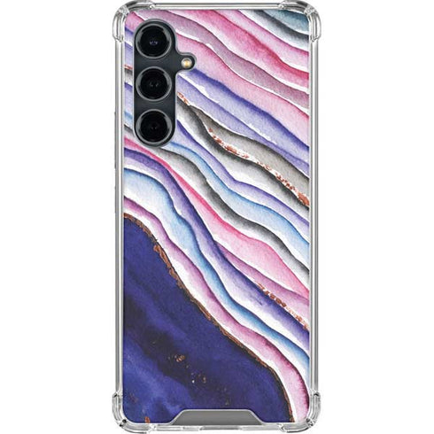Violet Watercolor Geode Galaxy S23 FE Clear Case