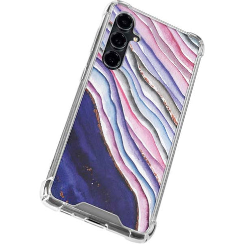 Violet Watercolor Geode Galaxy S23 FE Clear Case