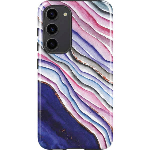 Violet Watercolor Geode Galaxy S23 Plus Pro Case