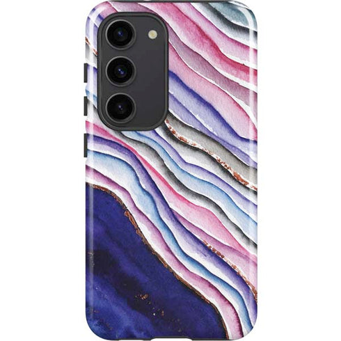 Violet Watercolor Geode Galaxy S23 Pro Case