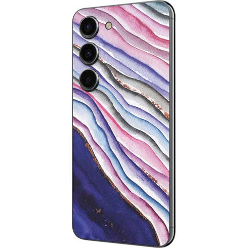 Violet Watercolor Geode Galaxy S23 Skin