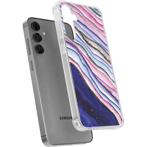 Violet Watercolor Geode Galaxy S24 Plus Clear Case