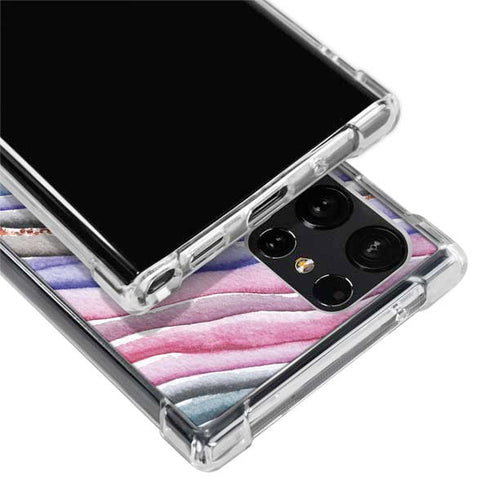 Violet Watercolor Geode Galaxy S24 Ultra Clear Case