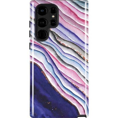 Violet Watercolor Geode Galaxy S24 Ultra Impact Case