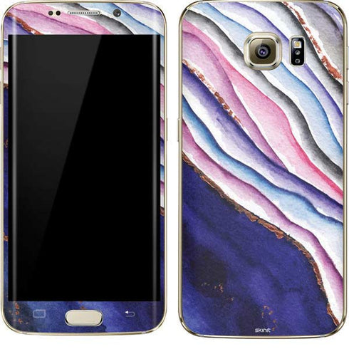 Violet Watercolor Geode Galaxy S7 Edge Skin