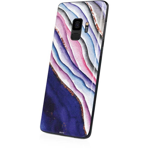 Violet Watercolor Geode Galaxy S9 Skin