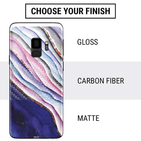 Violet Watercolor Geode Galaxy S9 Skin