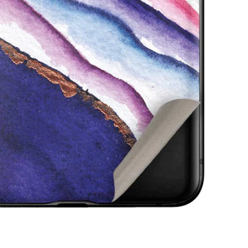 Violet Watercolor Geode Galaxy Z Flip Skin
