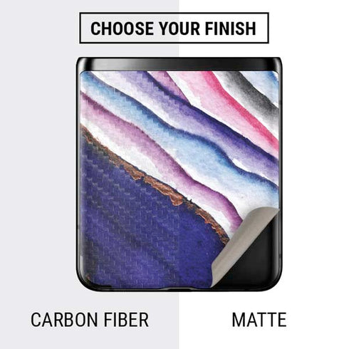 Violet Watercolor Geode Galaxy Z Flip Skin