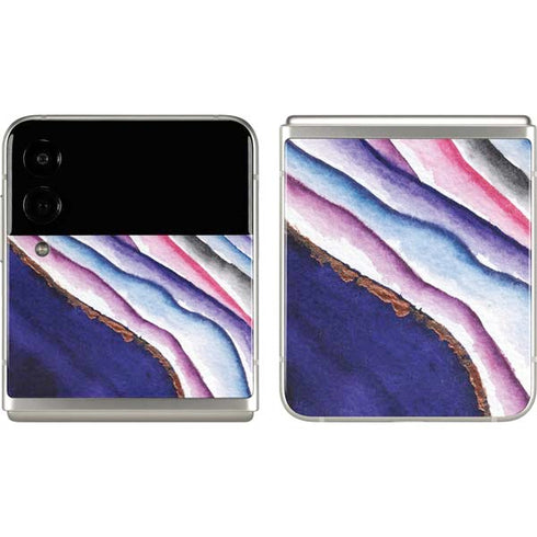 Violet Watercolor Geode Galaxy Z Flip3 5G Skin
