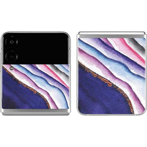 Violet Watercolor Geode Galaxy Z Flip4 5G Skin