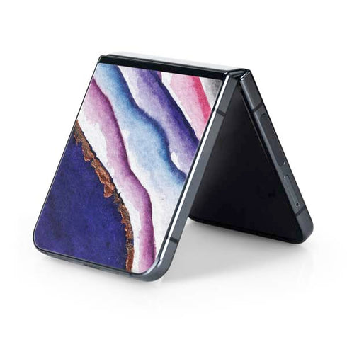 Violet Watercolor Geode Galaxy Z Flip5 5G Skin