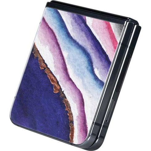 Violet Watercolor Geode Galaxy Z Flip5 5G Skin