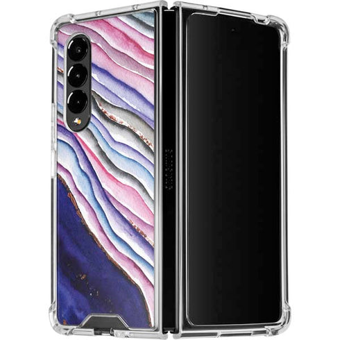 Violet Watercolor Geode Galaxy Z Fold4 5G Clear Case