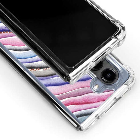 Violet Watercolor Geode Galaxy Z Fold5 5G Clear Case